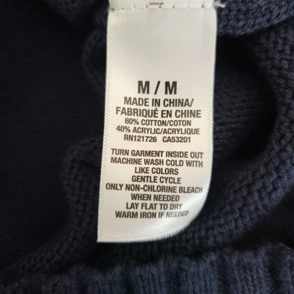 Aeropostale Prince & Fox Half Zip Sweater Men M Navy Cotton Blend‎ Knit Pullover